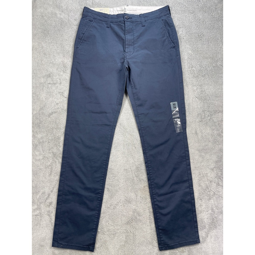 Mutual Weave Chino Pants Mens 32x34 Blue The Standard Chino Slim Taper New